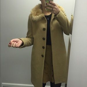 Banana Republic Wool lamb fur pea coat