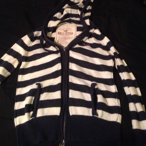 Hollister blue and white striped sweater