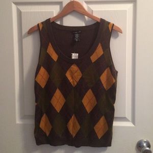Argyle print sweater vest