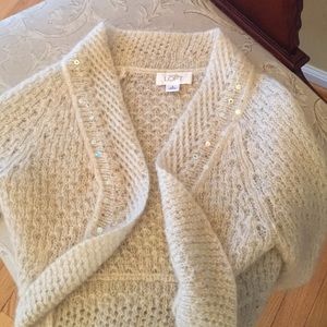 Cream Sequined Bolero Shrug