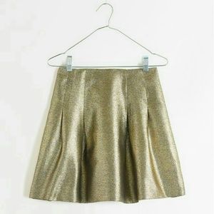 Madewell Gold Shimmer Skirt