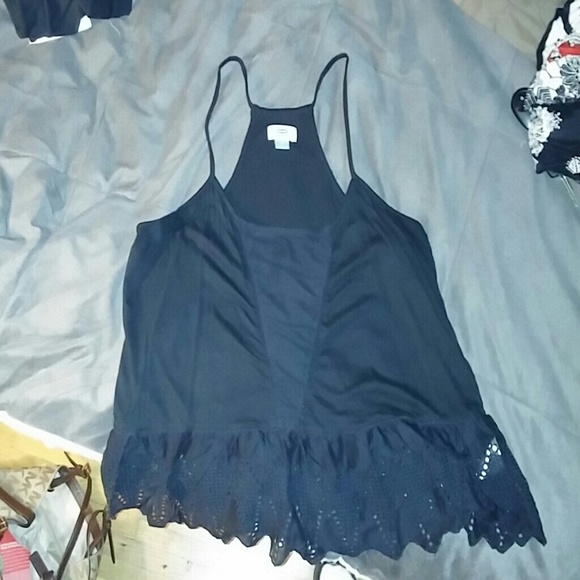 NWOT Black peplum tank