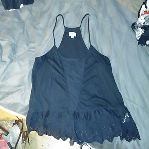 NWOT Black peplum tank