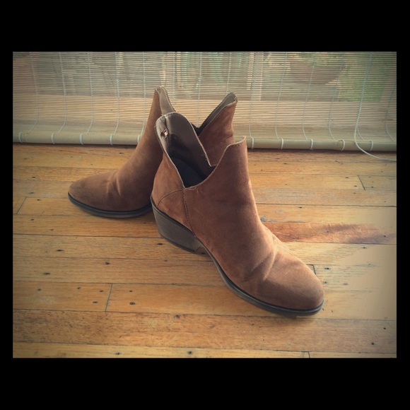 Brown suede boots