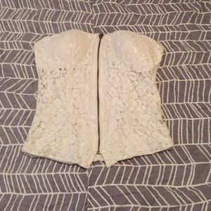 White Lace Corset Top