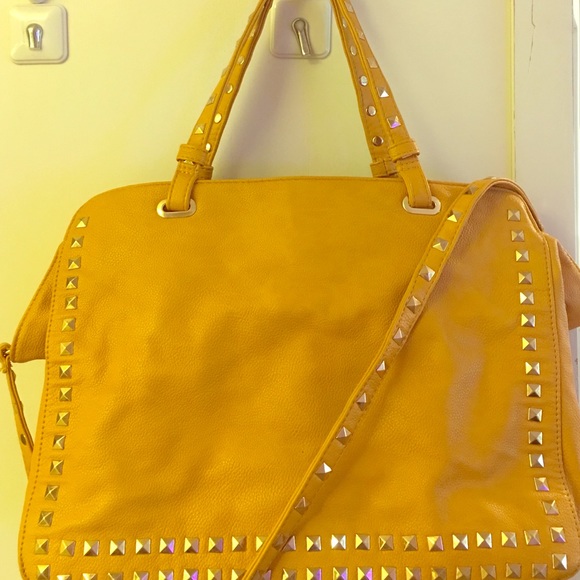 Mustard Yellow Bag w/ Gold Studs - Picture 1 of 3