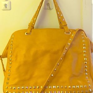 Mustard Yellow Bag w/ Gold Studs