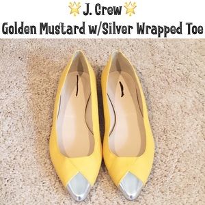 🌟J. Crew Golden Mustard w/Silver Wrapped Toe🌟