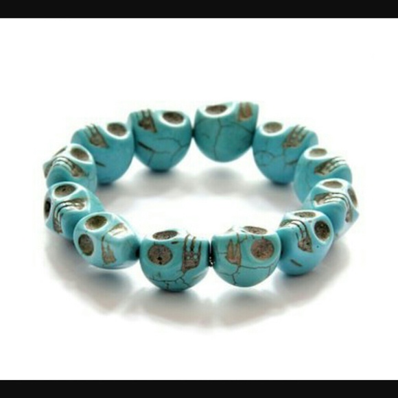 NWOT Brandy Turquoise Skull Bracelet