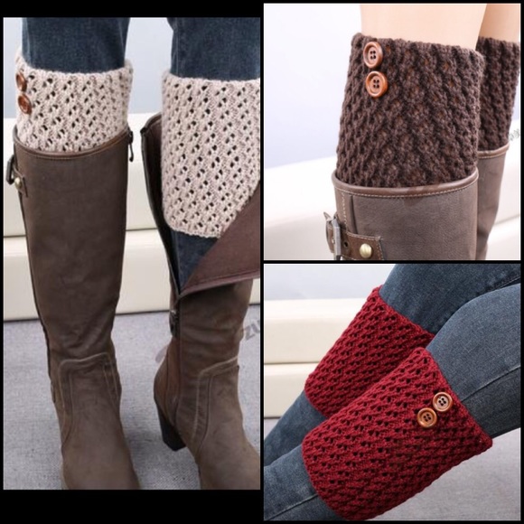 ! 2 pairs for $8 ! RED Cute Hollow Boot Cuffs - Picture 2 of 4