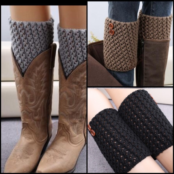 ! 2 pairs for $8 ! RED Cute Hollow Boot Cuffs - Picture 3 of 4