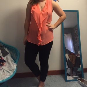 coral blouse!
