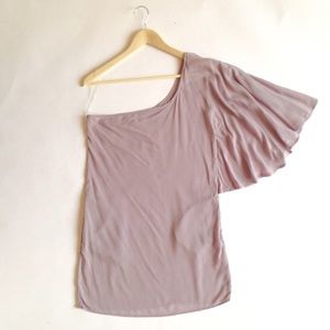 One-shoulder Silk Tunic Top