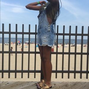 Zara Denim Overall Skirt