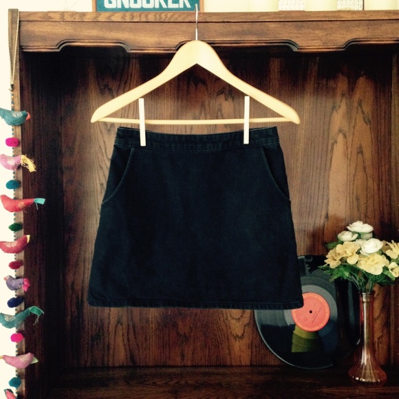 TOPSHOP Black Denim Skirt