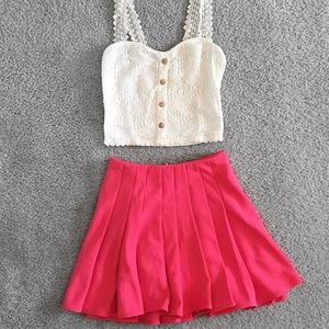 Pink Pleated Skirt