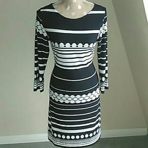 Black and cream dress.