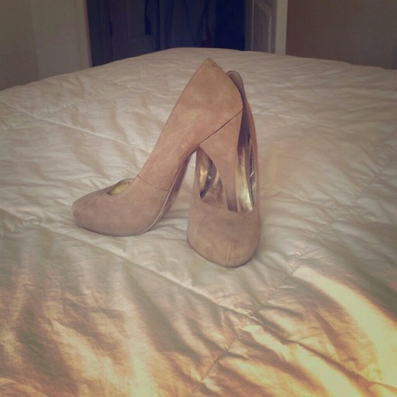 Nude Suede Pumps