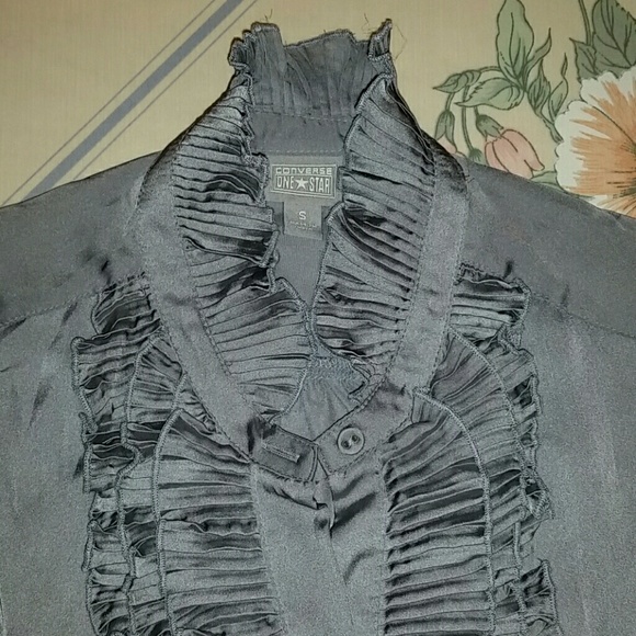 Converse shiny gray ruffle shirt - Picture 2 of 4