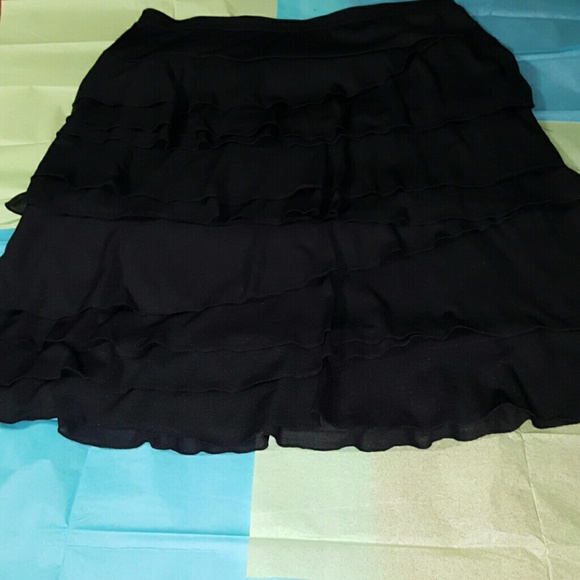 Black ruffled skirt