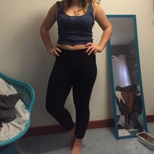 blue lace crop top! brand new!