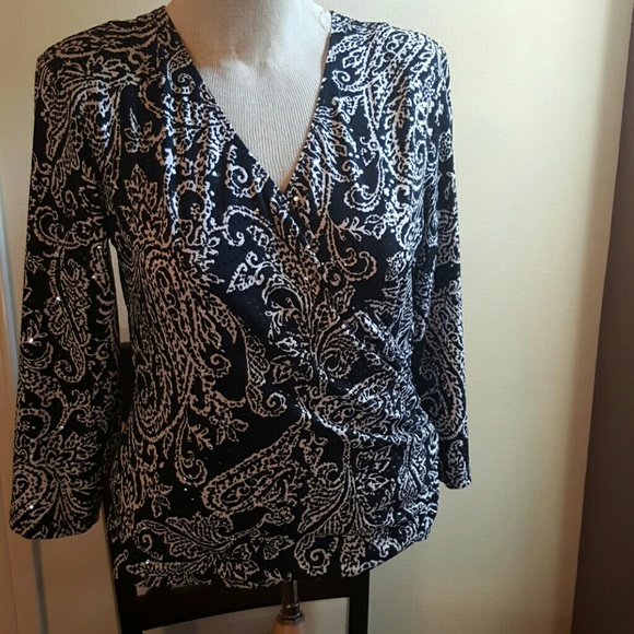 Black and white blouse