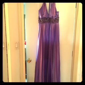 Beautiful lilac purple silk prom dress