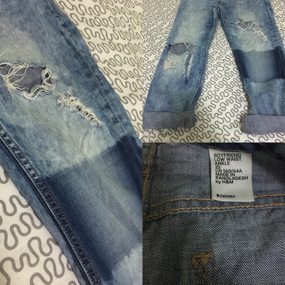 H&M Boyfriend Distressed Boyfriend Jeans