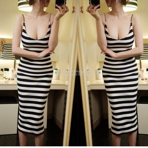 NWOT Striped Sphagetti Strap Dress