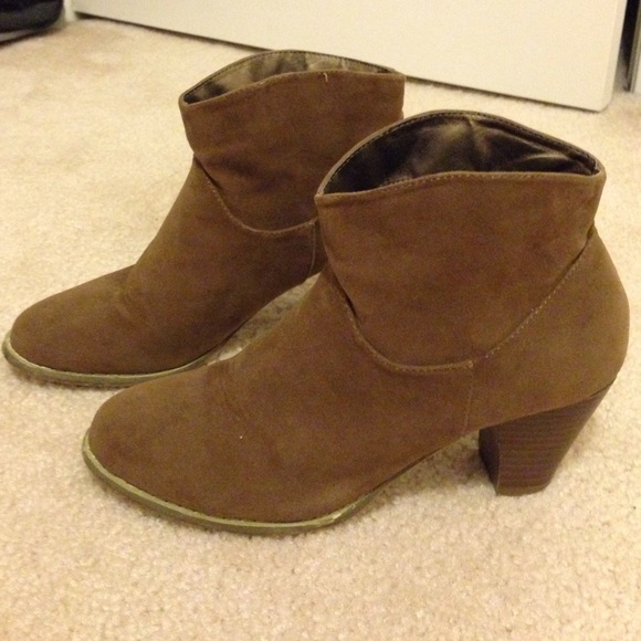 Short cowboy boots with heels. $15