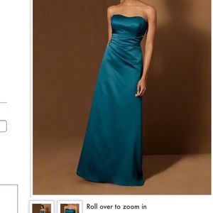 Silver satin prom  dress