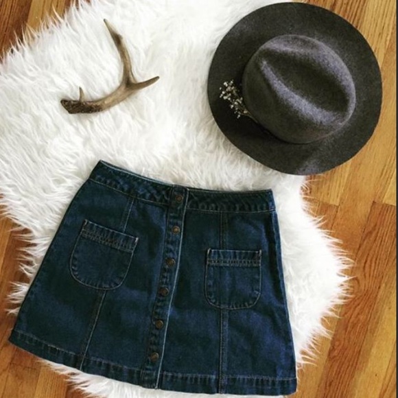 Button Down Denim Skirt