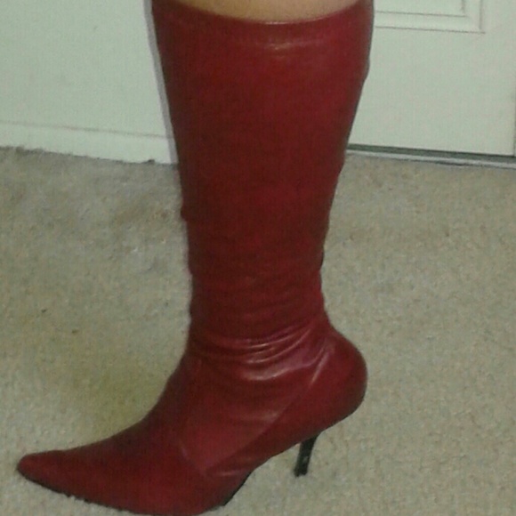 Burgundy boots