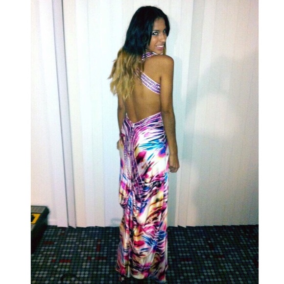 LA Femme Paris Multi Color Dress