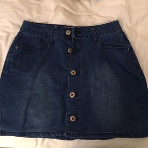 Boohoo denim button up skirt