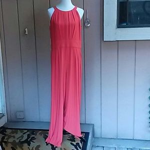 Women's jumpsuit. Hot coral color