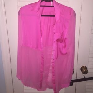 Free people pink button up blouse