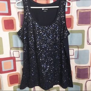 ✨New navy blue sequined tank top