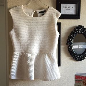 White peplum top