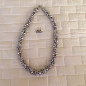 Necklace with matching earrings- silver color