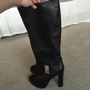 Enzo Angiolini black heeled leather boots