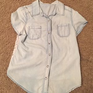 Jean top with flora back