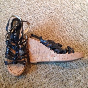 cork heel gladiator wedge