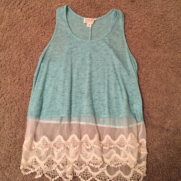 Blue and lace tank