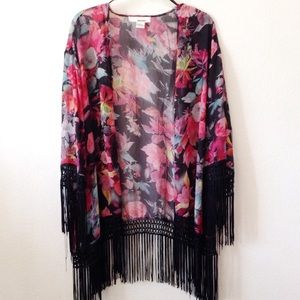 Floral & Fringe Kimono