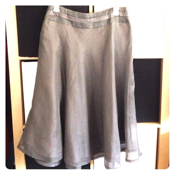 Grey Checkered Swing Skirt