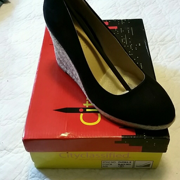 New black wedge espadrille. Size 9