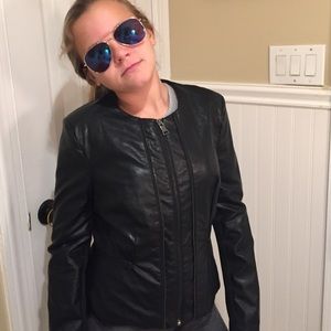 black leather jacket💪