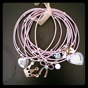 Betsey Johnson sparkle charm multi strand bracelet