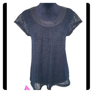 Michael Kora black net blouse